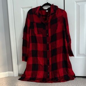 Old Navy Red and Black Flannel Shirt